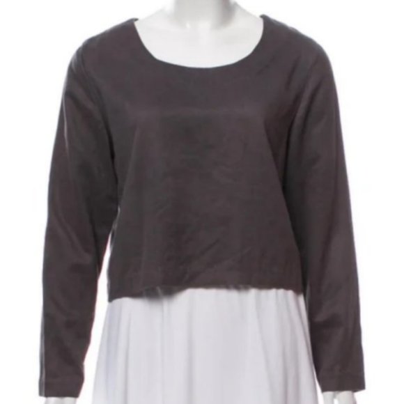 Rodebjer Long Sleeve Crop Top Gray Size Small - Picture 1 of 5